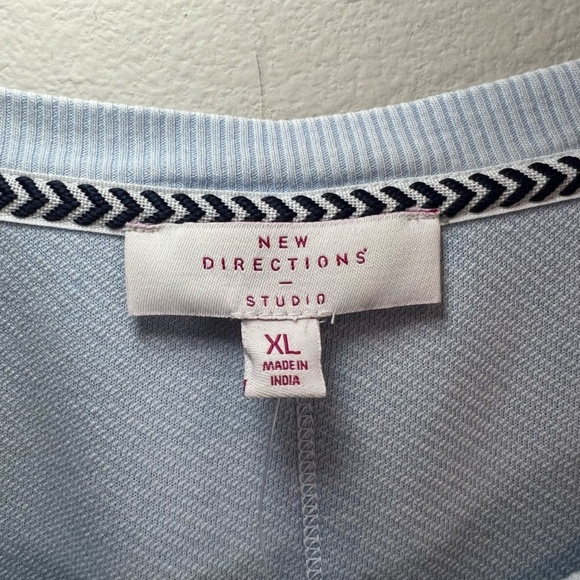 New Directions Studio Women's Raw Seam Loop Pullover Light Blue Textured Size XL - Picture 5 of 11